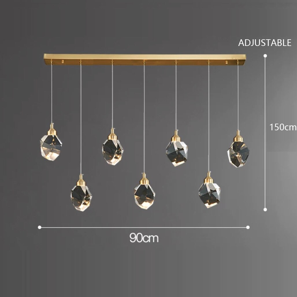 Chandelier Lighting Modern Luxury Led Crystal Fixtures Round Glass Ball Ceiling Light Long