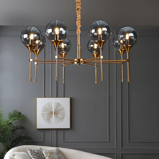 Led Chandeliers Bronze Nordic Magic Bean Glass Ball E27 Hanging Pendant Lights For Living Room