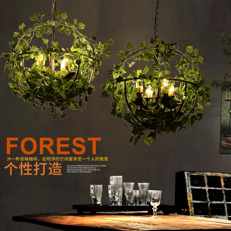 Modern Small Fresh Net Red Music Restaurant Hotel Private Room Plant Chandelier Barbecue Shop Bar