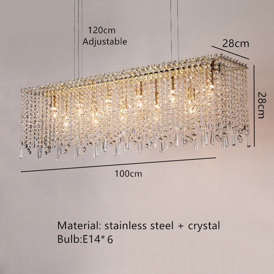 Modern Crystal Chandelier For Parlor Dining Room Kitchen Bedroom Lighting Fixtures E14 Bulb Gold