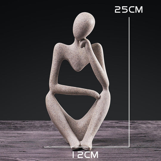 Nordic Abstract Thinker Statue: Modern Handcrafted Resin Art For Home And Office L - A - 02 Decor