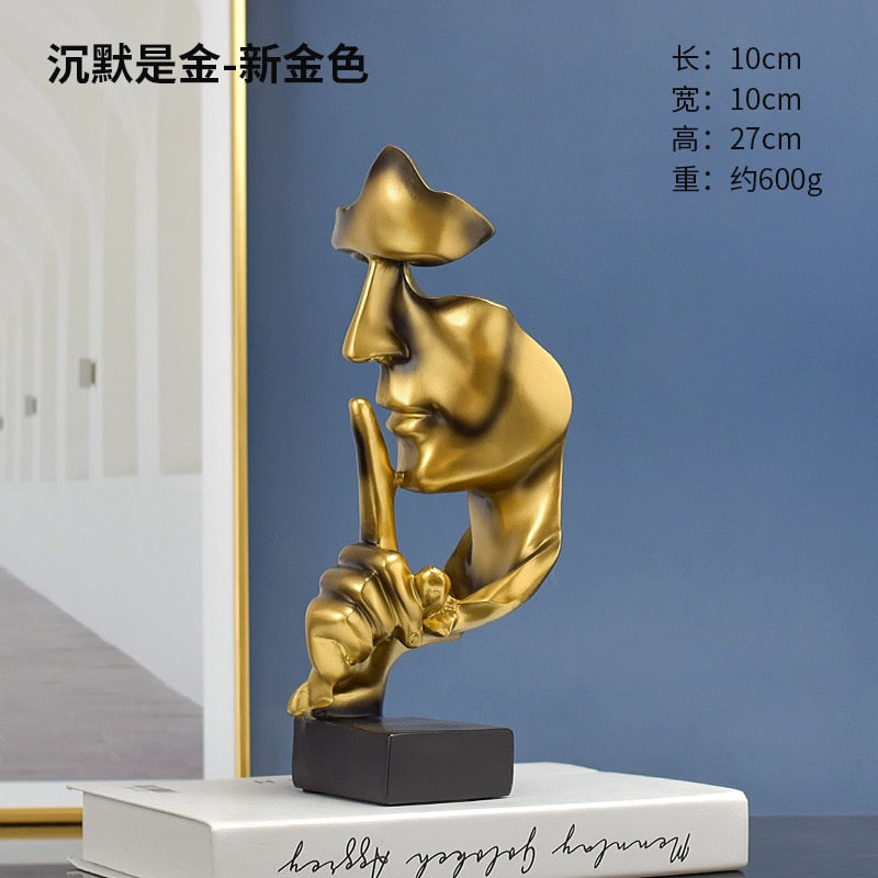 Silent One Statue Abstract Figure Sculpture Small Ornaments Resin Creative Home Decoration Modern
