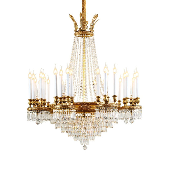 Dynasty - Rococo Brass Palace Decoration Gold Pendant Lamps Luxury Candle Light Wedding Chandelier