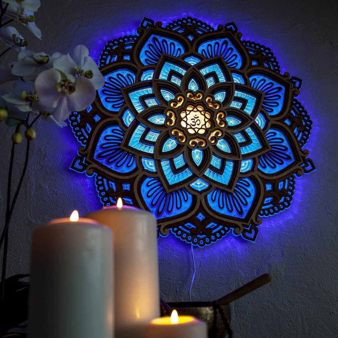 Led Wall Light Mandala Yoga Room Lamp