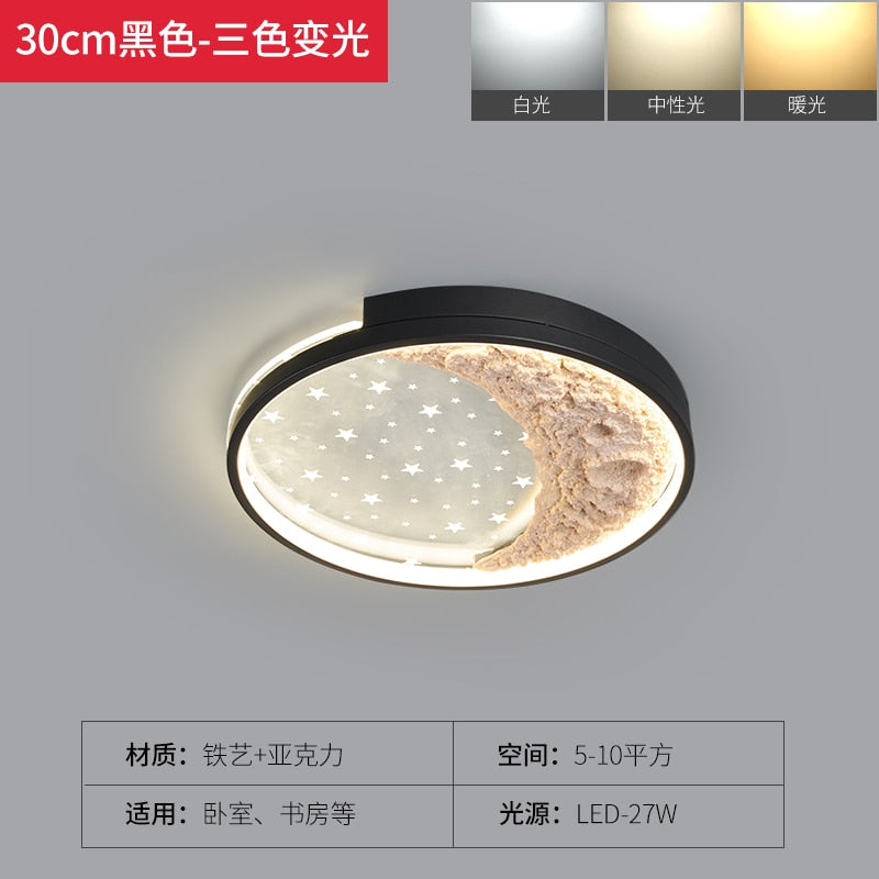 Modern Moon Ceiling Light Luxury Simple Bedroom Chandelier Creative Home Warm Sky Star Dining Room