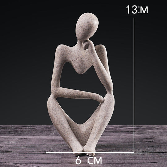 Nordic Abstract Thinker Statue: Modern Handcrafted Resin Art For Home And Office S - A - 02 Decor