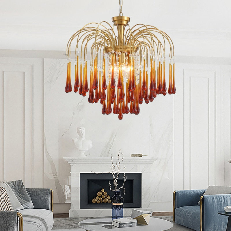 Eker - Retro Luxury Water Drop Pendant Chandeliers Chandelier