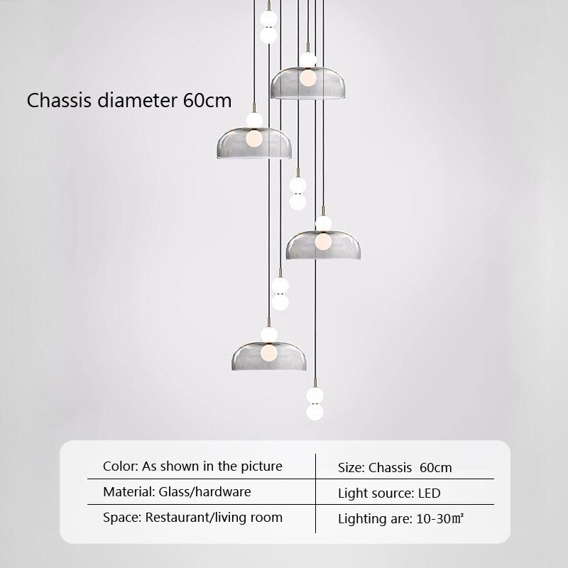 Duplex Stairwells Glass Pendant Light Post - Modern Lamp Bedside Living Room Bedroom Corridor