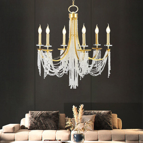 Candle Ceiling Chandeliers Gold New Led Lustres Classical Hanging Lamps Vintage Home Decoration