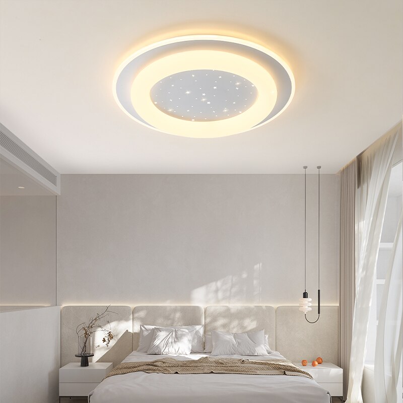 Nordic Led Ring Chandeliers Simple Modern Bedroom Ceiling Lights Personality Creative Lighting Art