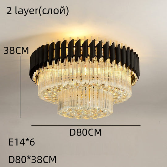 Luxury Rectangular Crystal Ceiling Lamp - Dazzling Large - Scale Lighting For Elite Living Rooms &