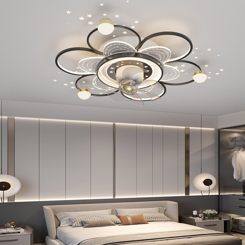 Modern Led Ceiling Fan Light Lamp - Ideal For Bedroom And Dining Room Décor Includes Remote