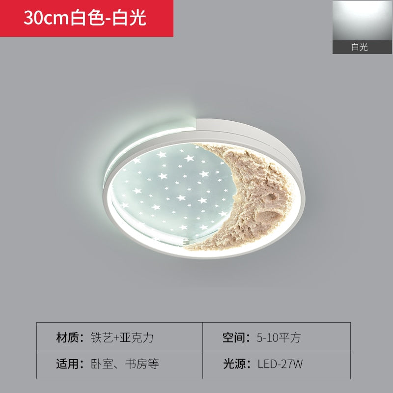 Modern Moon Ceiling Light Luxury Simple Bedroom Chandelier Creative Home Warm Sky Star Dining Room