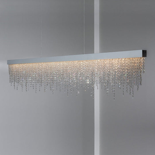 Modern Luxury Chandelier For Dining Room Kitchen Island Long Hanging Led Lamp Gold Chrome Black