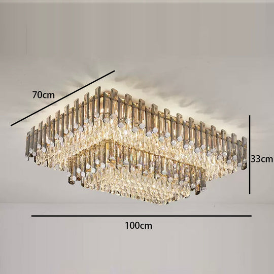 Modern Crystal Led Luxury Ceiling Lights - Round Lamps For Indoor Home Lighting & Living Room Decor