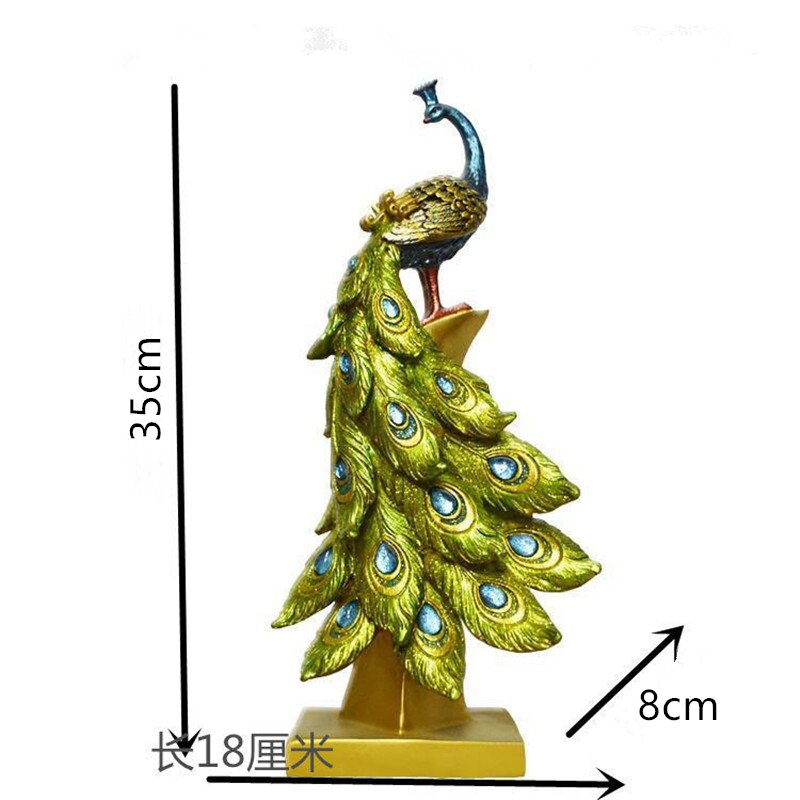 European Peacock Ornament: Elegant Resin Decoration For Home And Wedding Gifts A Decor Items