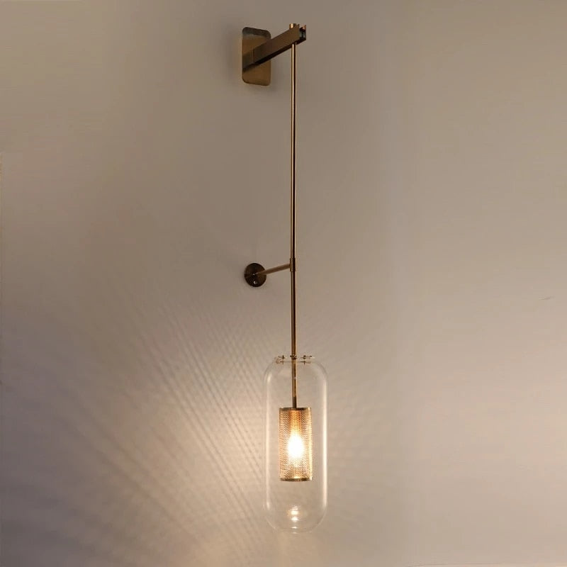 Postmodern Glass Wall Lights Vintage Luxury Gold Led Lamp Sconces For Bedroom Home Indoor Decor