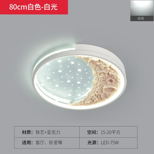 Modern Moon Ceiling Light Luxury Simple Bedroom Chandelier Creative Home Warm Sky Star Dining Room