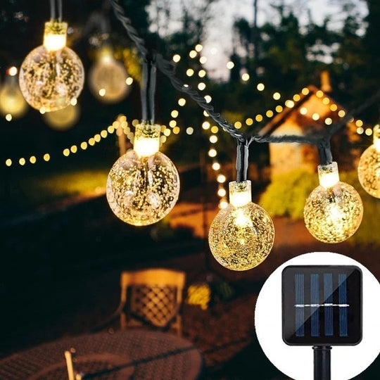 8 Modes Solar Light Crystal Ball 5M/7M/12M/ Led String Lights Fairy Garlands For Party /Outdoor