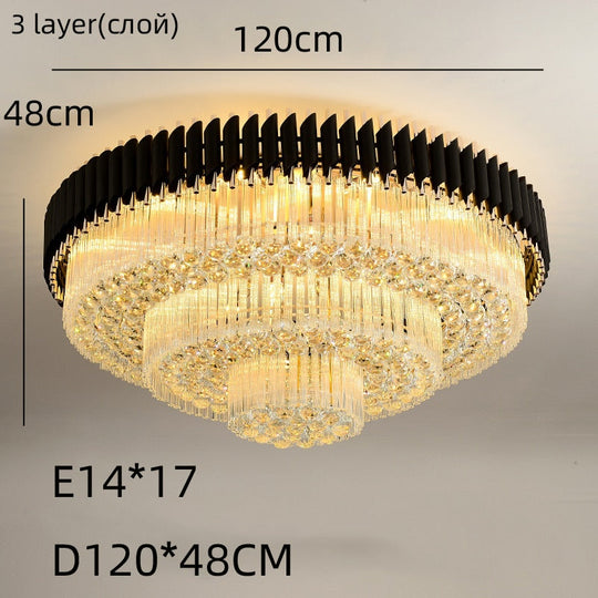 Luxury Rectangular Crystal Ceiling Lamp - Dazzling Large - Scale Lighting For Elite Living Rooms &