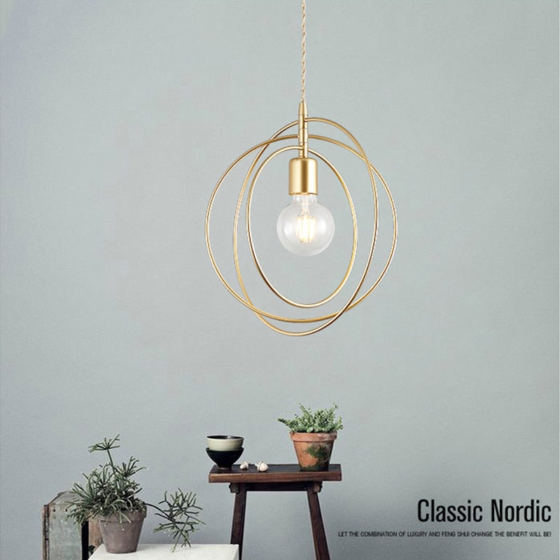 Led Pendant Lights: Golden E27 Hanging Lamp For Living Room Decoration And Kitchen Lighting Light