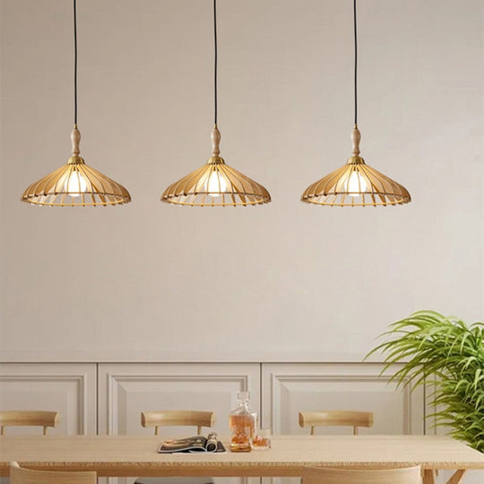 Modern Style Wooden Led Hanging Light Fixtures Wood Kitchen Tea Room Restaurant Pendant Lamp E27