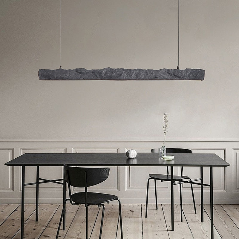 Nordic Minimalist Wabi Sabi Wind Led Strip Restaurant Bar Pendant Lights Home Decor Dining Room