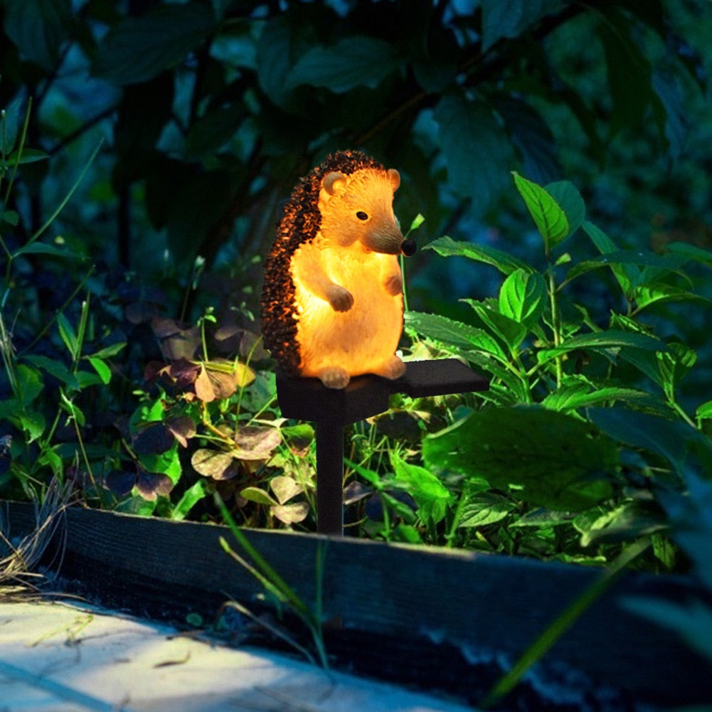 Solar Garden Lawn Light Hedgehog Resin Ground Lamp Waterproof Outdoor Courtyard Landscape Spotlight