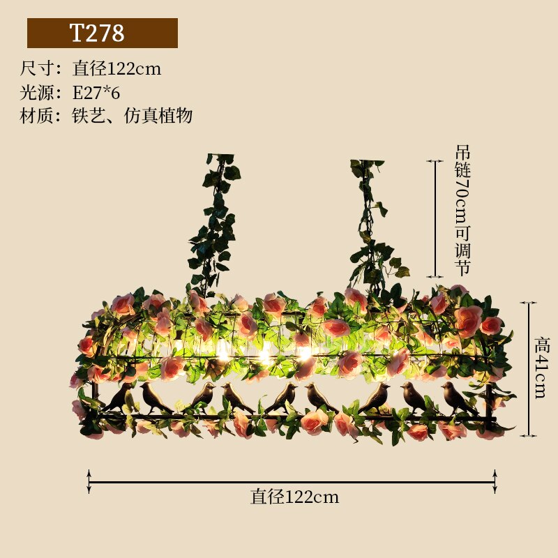 Theme Bar Restaurant Simulation Bouquet Plant Pendant Light Hot Pot Banquet Hall Hotel Private Room