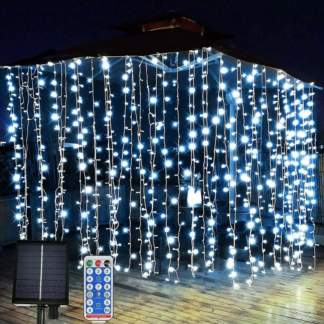 Solar Curtain String Lights: Ideal For Gazebo Events And Garden Parties White / 3X1M 100Led Lights