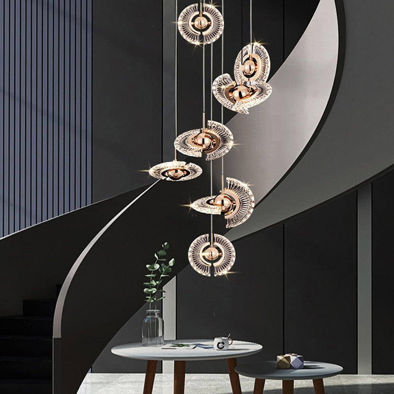 Led Dimmable Lights Modern Ufo Ceiling Chandeliers Lustres Pendant Lamps Hanging Stair Living Room