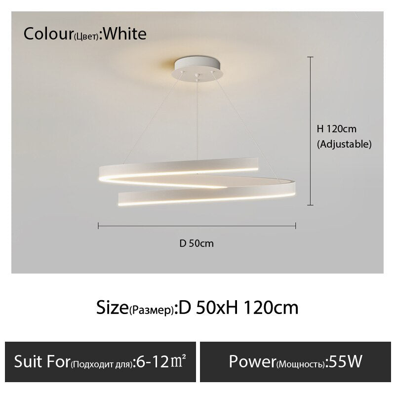 Dining Room Chandelier Master Bedroom Light Modern Minimalist Living Dining Table Round Lamps White
