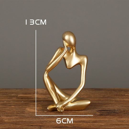 Nordic Abstract Thinker Statue: Modern Handcrafted Resin Art For Home And Office S - B - 01 Decor
