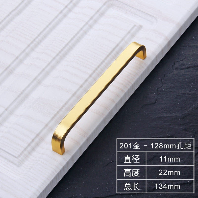 4/6/8/10/12 Inches Gold Black Silver Space Aluminum Handles Kitchen Door Cabinet Straight Handle