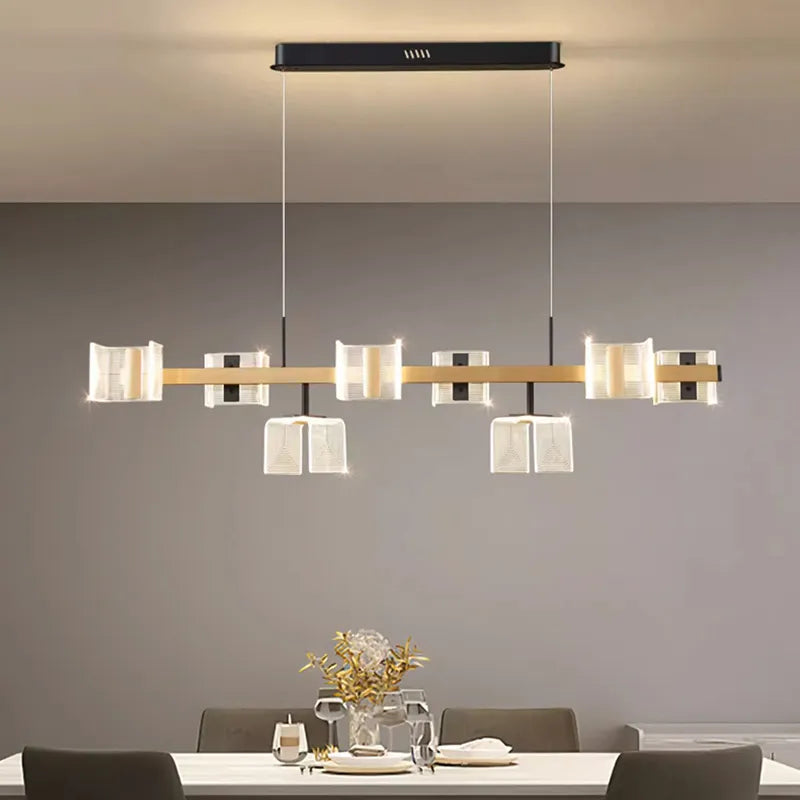 Modern Elegance Led Chandelier – Adjustable Pendant Ceiling Light With Smart Remote And App Contro