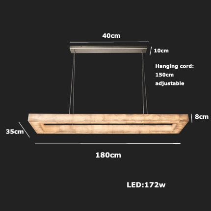 Retro American Rectangular Led Marble Black Ceiling Chandelier Lighting Lustre Suspension Luminaire