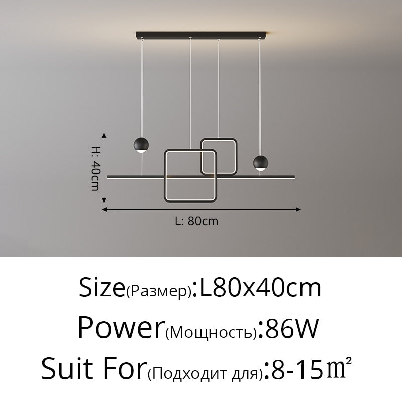 New Modern Simple Led Dimming Chandelier Lights Living Dining Room Bedroom Villa Apartment Hall