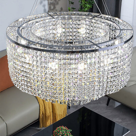 Luxury Chrome Ceiling Chandeliers New Hanging Lamps Light Fixture Lustre Home Decor Dining Room