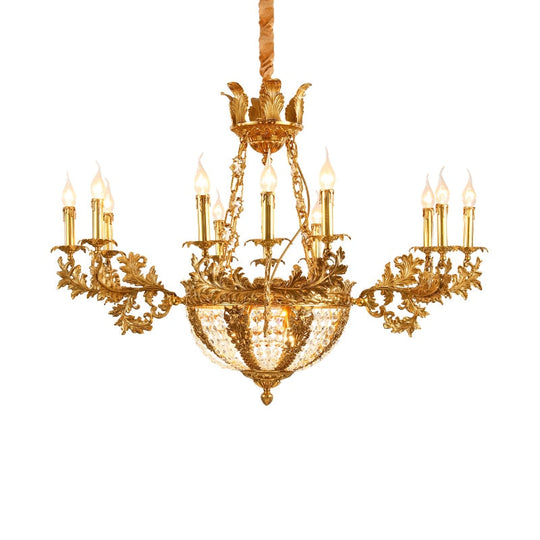 Duchess - European Rococo Style Lustre Vintage Solid Brass Gold Chandelier Chandelier