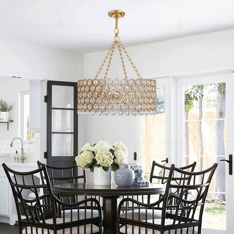 Modern Crystal Chandelier Ceiling Lamp - Gold/Silver Finish For Living Room Decor Pendant Lighting