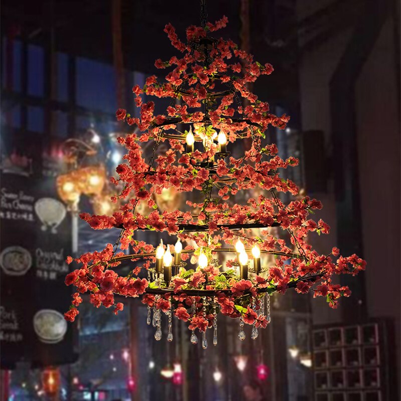 Theme Pendant Light Restaurant Bar Bake Hot Pot Shop Lobby Floral Atmosphere Plant Decoration