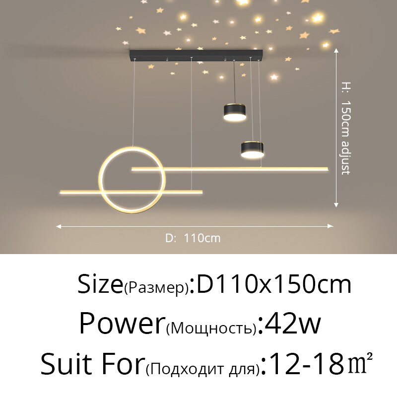New Nordic Starry Pendant Light Modern Luxury Dining Room Lamp Creative Decorative Table Chandelier