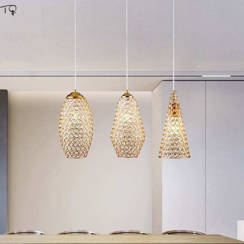 Italian Design Luxury Gold Lustre Crystal Pendant Lights Modern Light Fixtures For Living/Dining