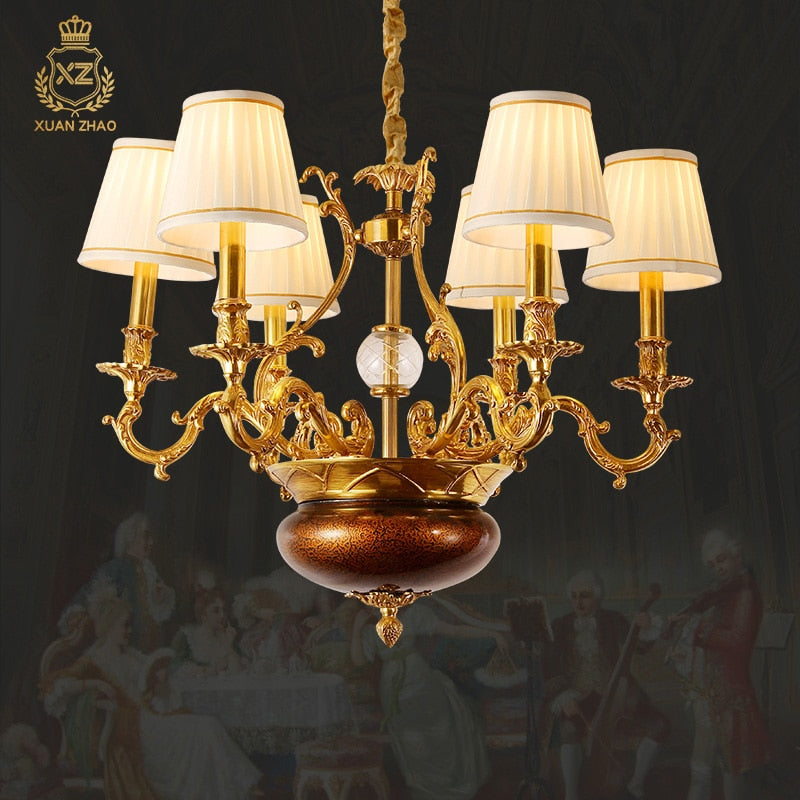 Regal - All Copper French Vintage Chandelier For Indoor Living Room Bedroom And Study 8Lights D93