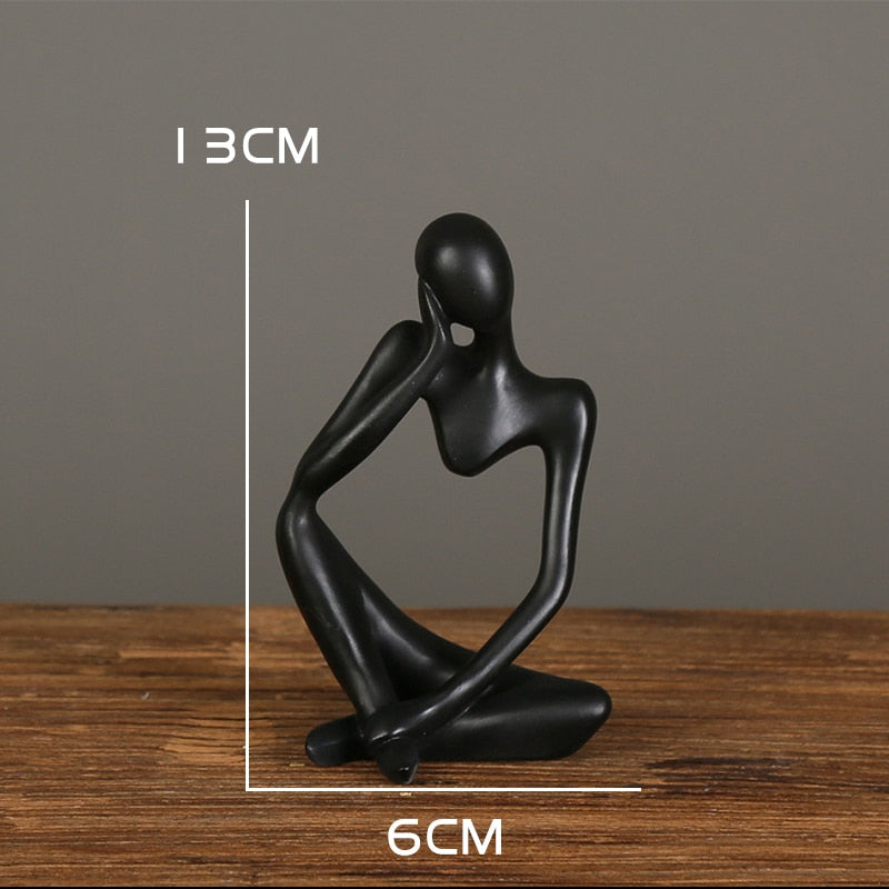 Nordic Abstract Thinker Statue: Modern Handcrafted Resin Art For Home And Office S - E - 01 Decor