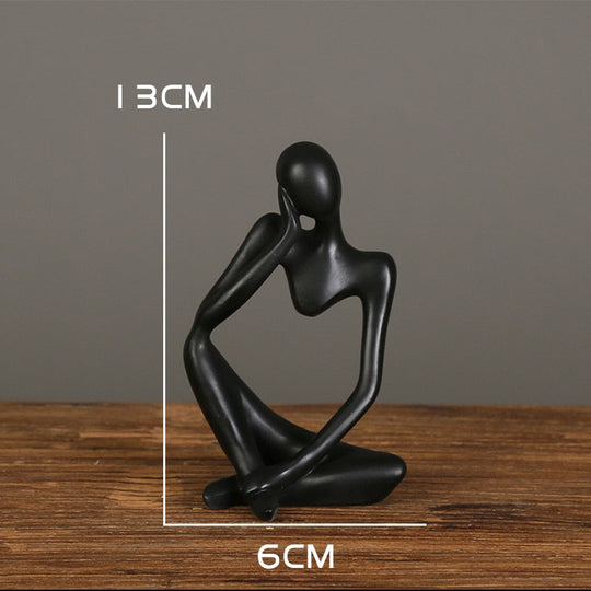 Nordic Abstract Thinker Statue: Modern Handcrafted Resin Art For Home And Office S - E - 01 Decor