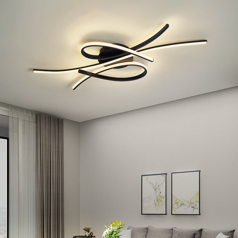 New Modern Led Chandelier For Bedroom Corridor Foyer Living Room Dining Black/Gold Ceiling Light