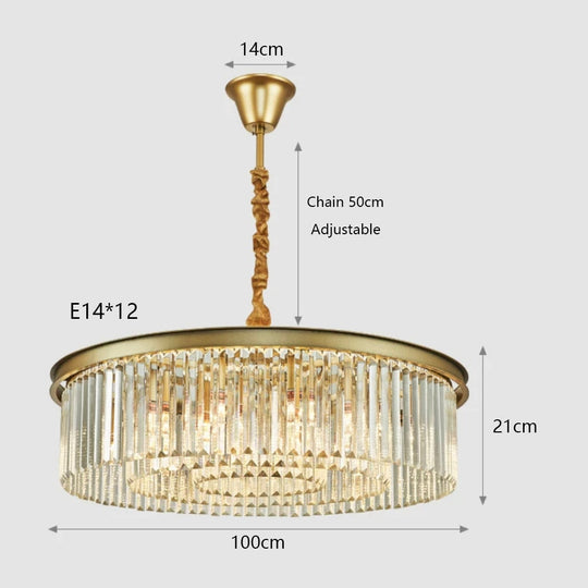 Remote - Controlled Led Crystal Ceiling Chandelier - Modern Home Decor Lighting For Living Room &