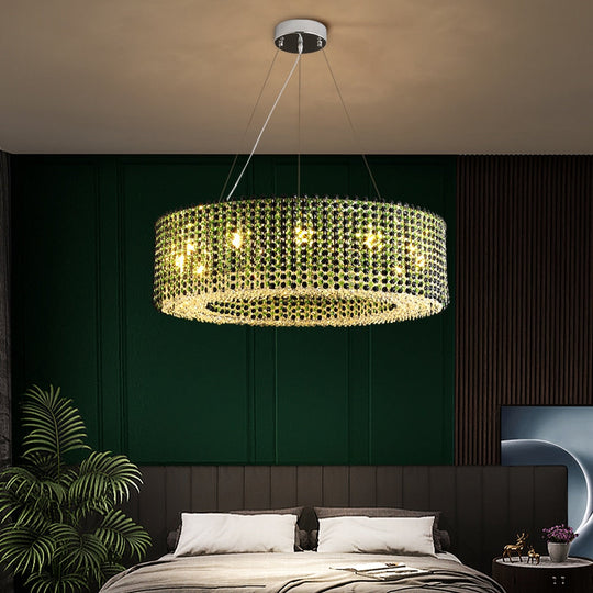 Luxury Green Creative Chandelier For Living Dining Room Home Decor Modern Round Hanging Lamp Led