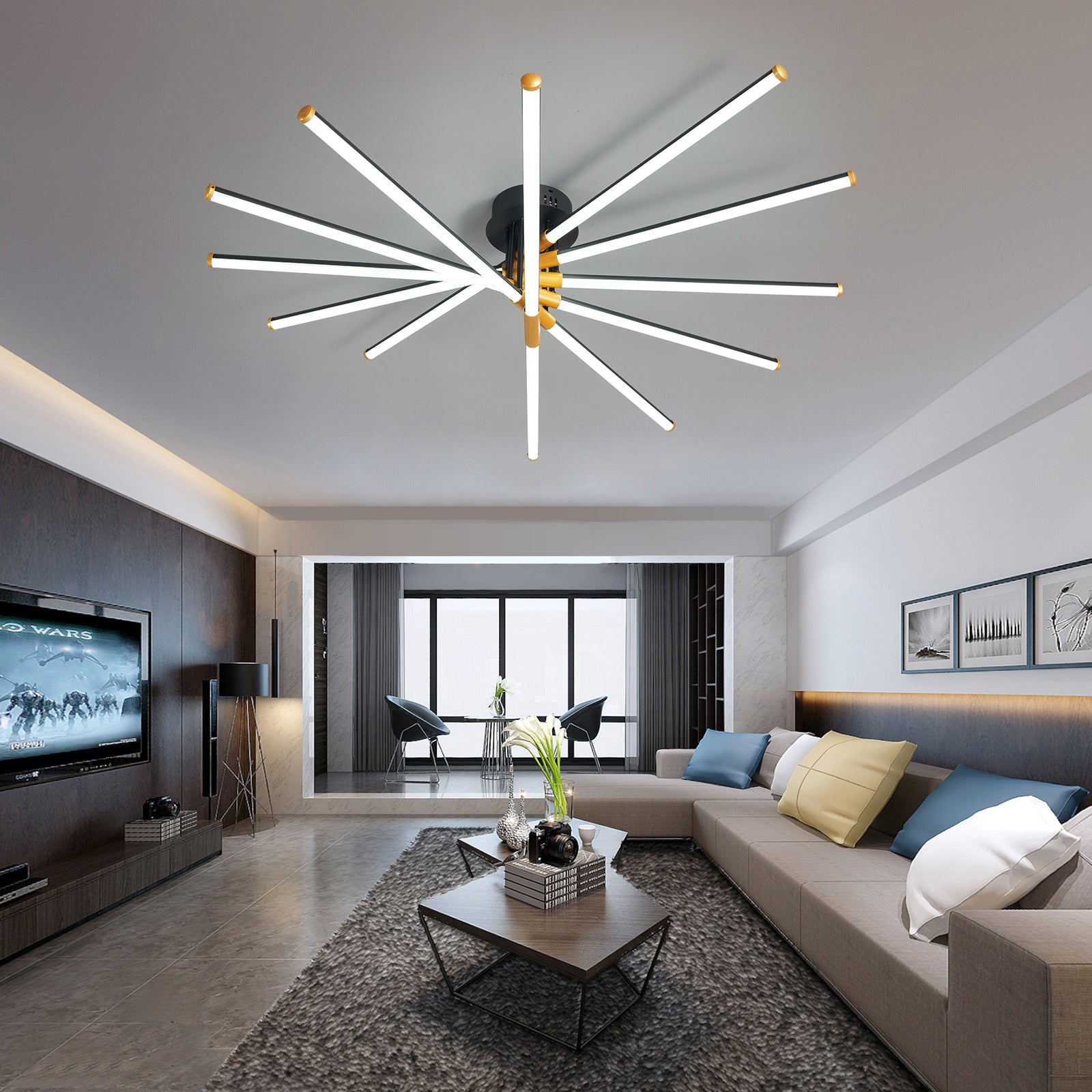 Modern Led Chandelier Ceiling Lights For Living Room Study Bedroom Smart Home Bluetooth Compatible